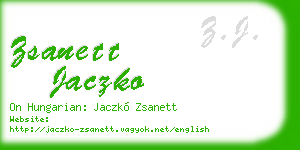 zsanett jaczko business card